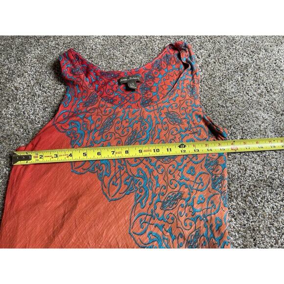 Tommy Bahama Dress Womens Large Fitted Hombre Red Orange Maxi - Picture 6 of 7